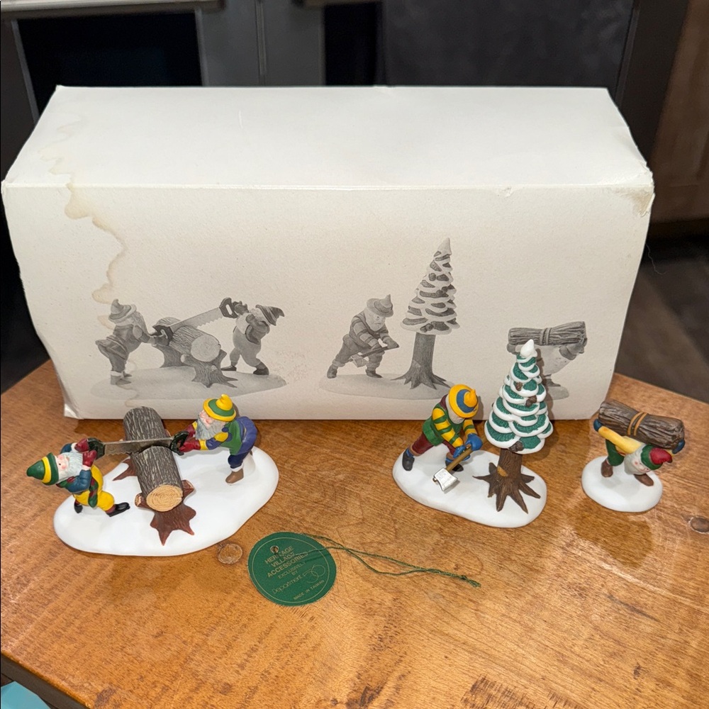 Department 56 Woodsmen Elves  Figurines Set